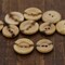 12 Pieces Wooden Burnt Center Flat Buttons Two Hole Wood Shop 23mm 15/16" Large Size